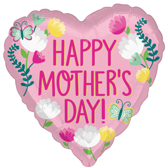 18" Mother's Day Pink Floral Balloon