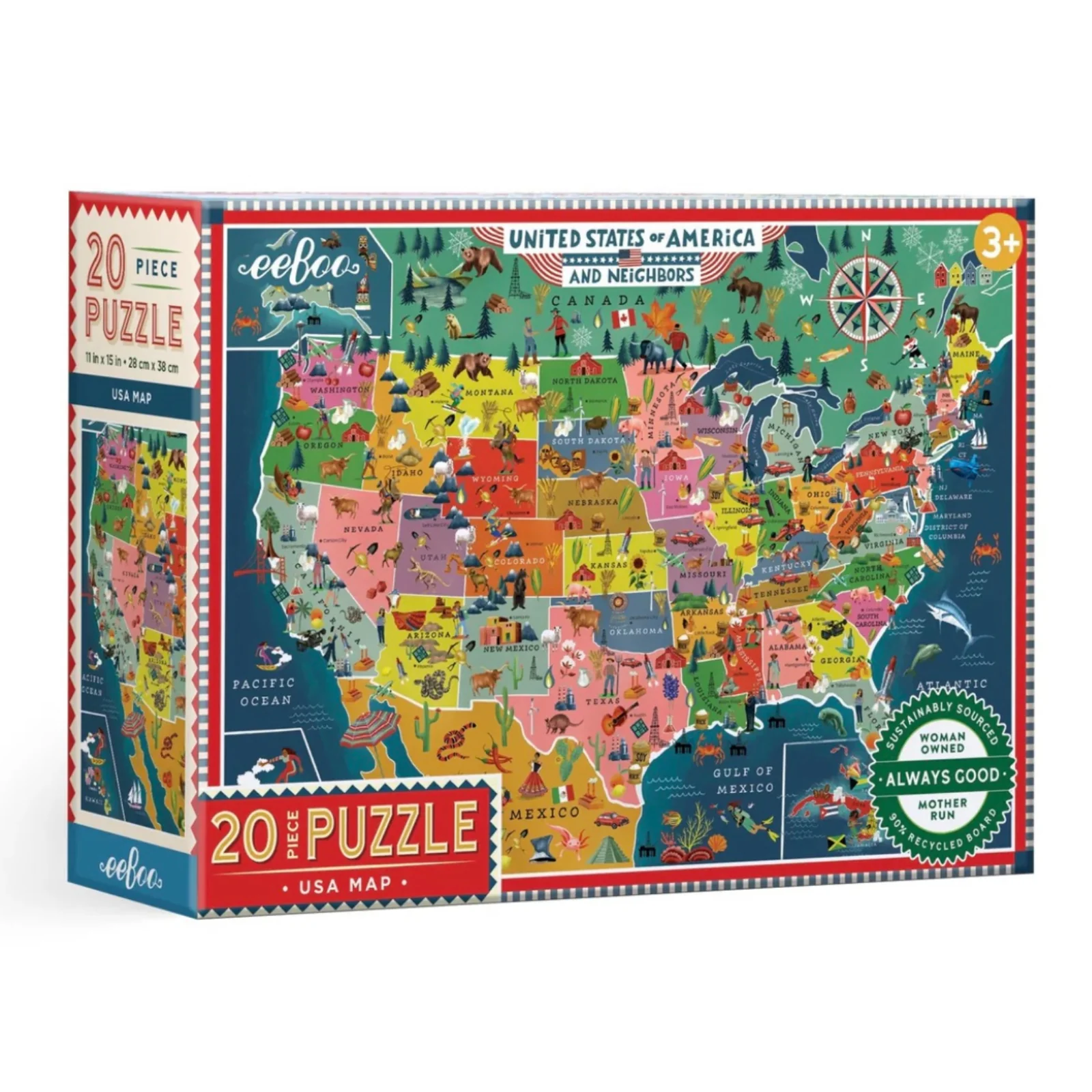 20 Piece Puzzle - U.S.A. Map
