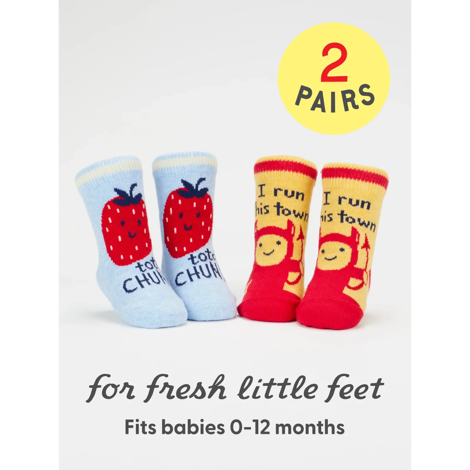 Blue Q Baby Socks Set of 2 Pairs - Chunk / Run This Town - Image 2