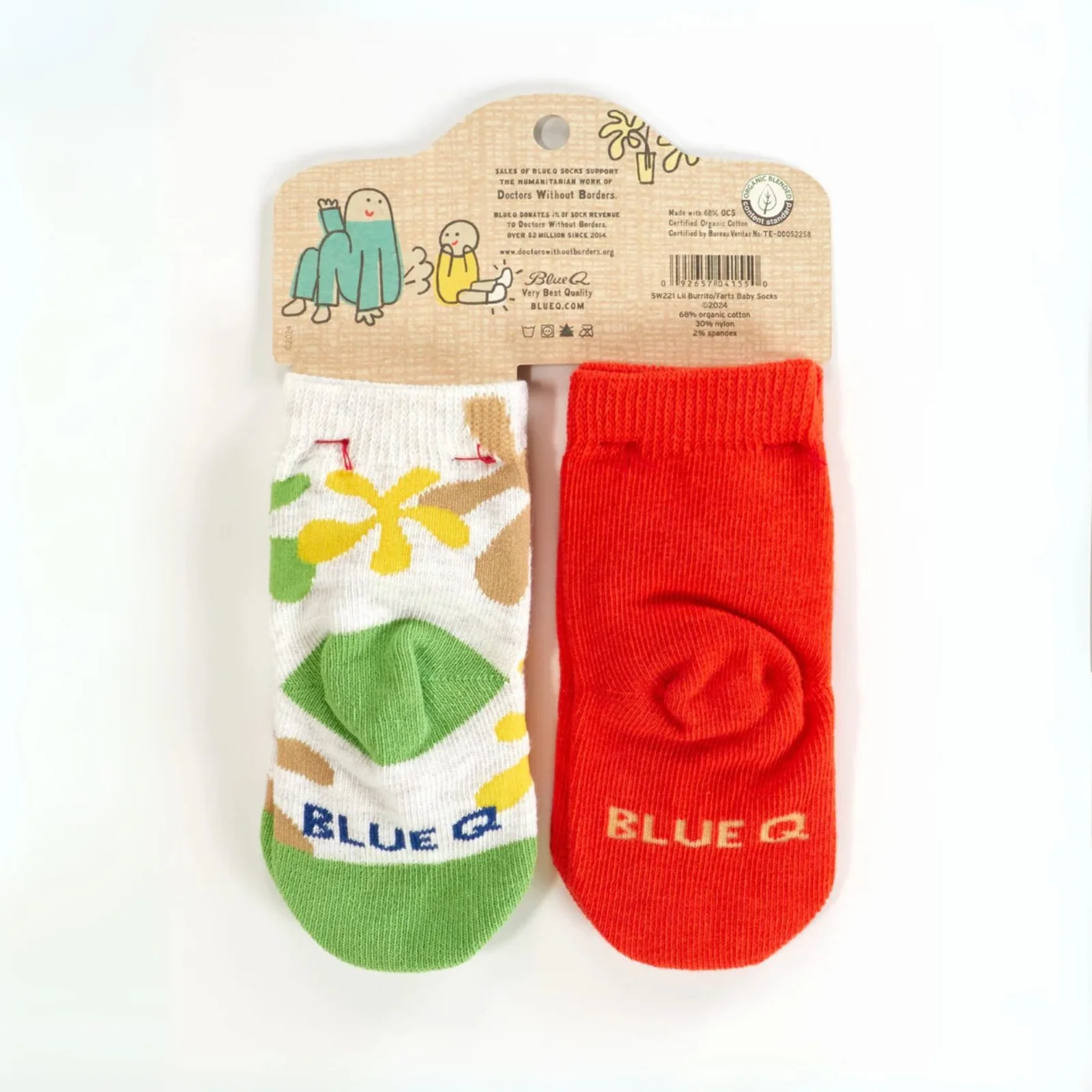 Blue Q Baby Socks Set of 2 Pairs - 'I'm Your Little Burrito' / 'Don't Blame Your Farts On Me' - Image 2