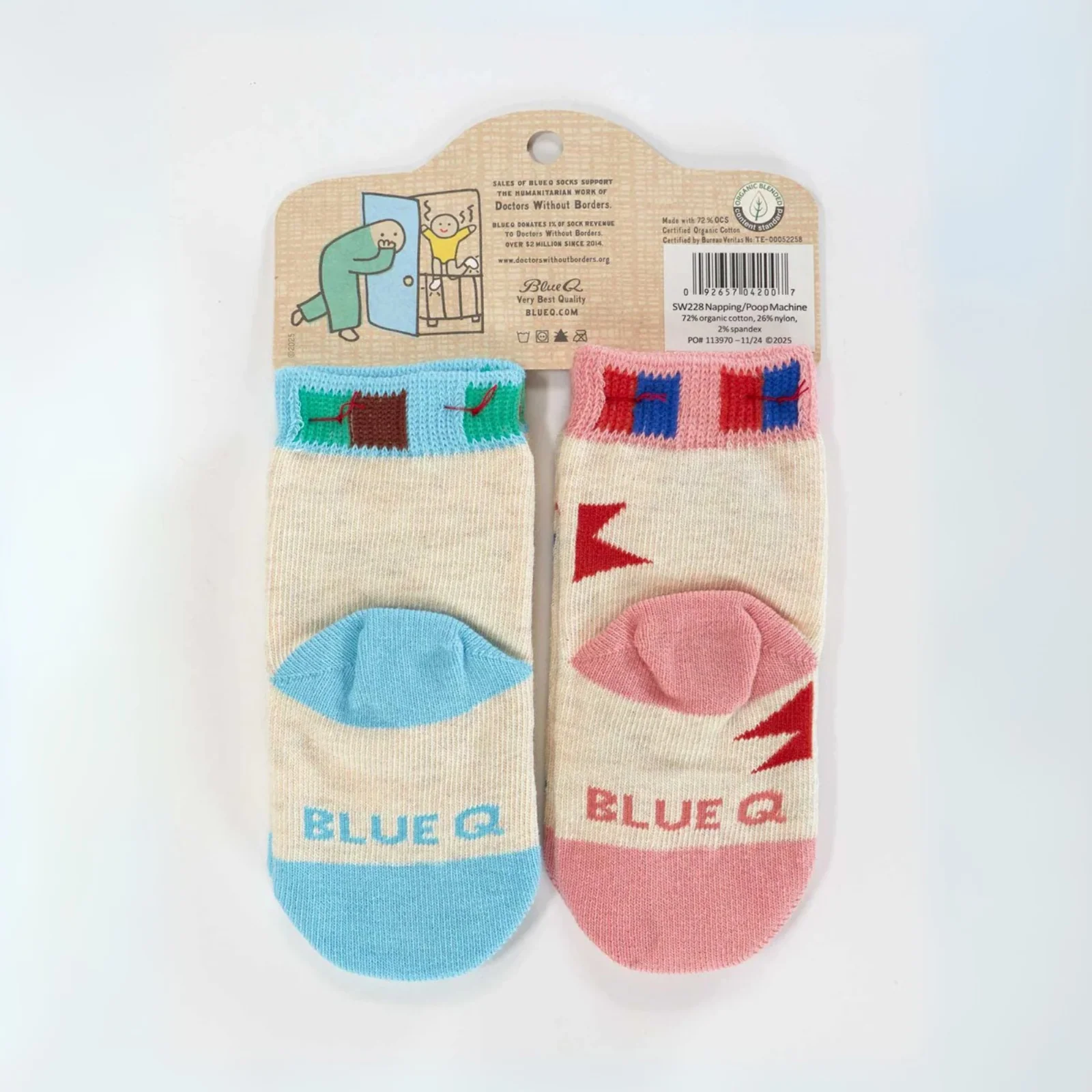 Blue Q Baby Socks Set of 2 Pairs - 'Napping? In This Economy?'/ 'Poop Machine' - Image 2