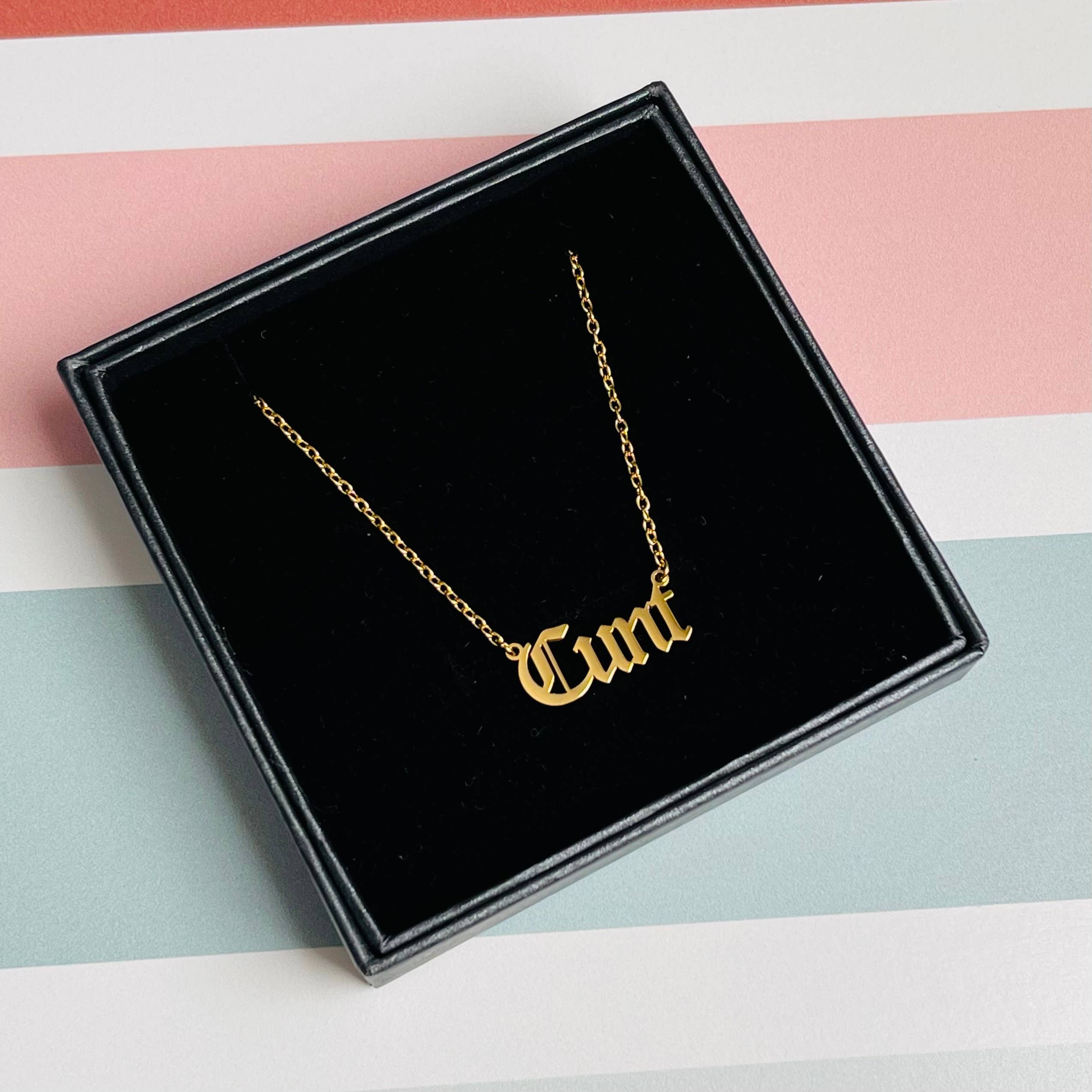 Cunt Word Necklace - Gold