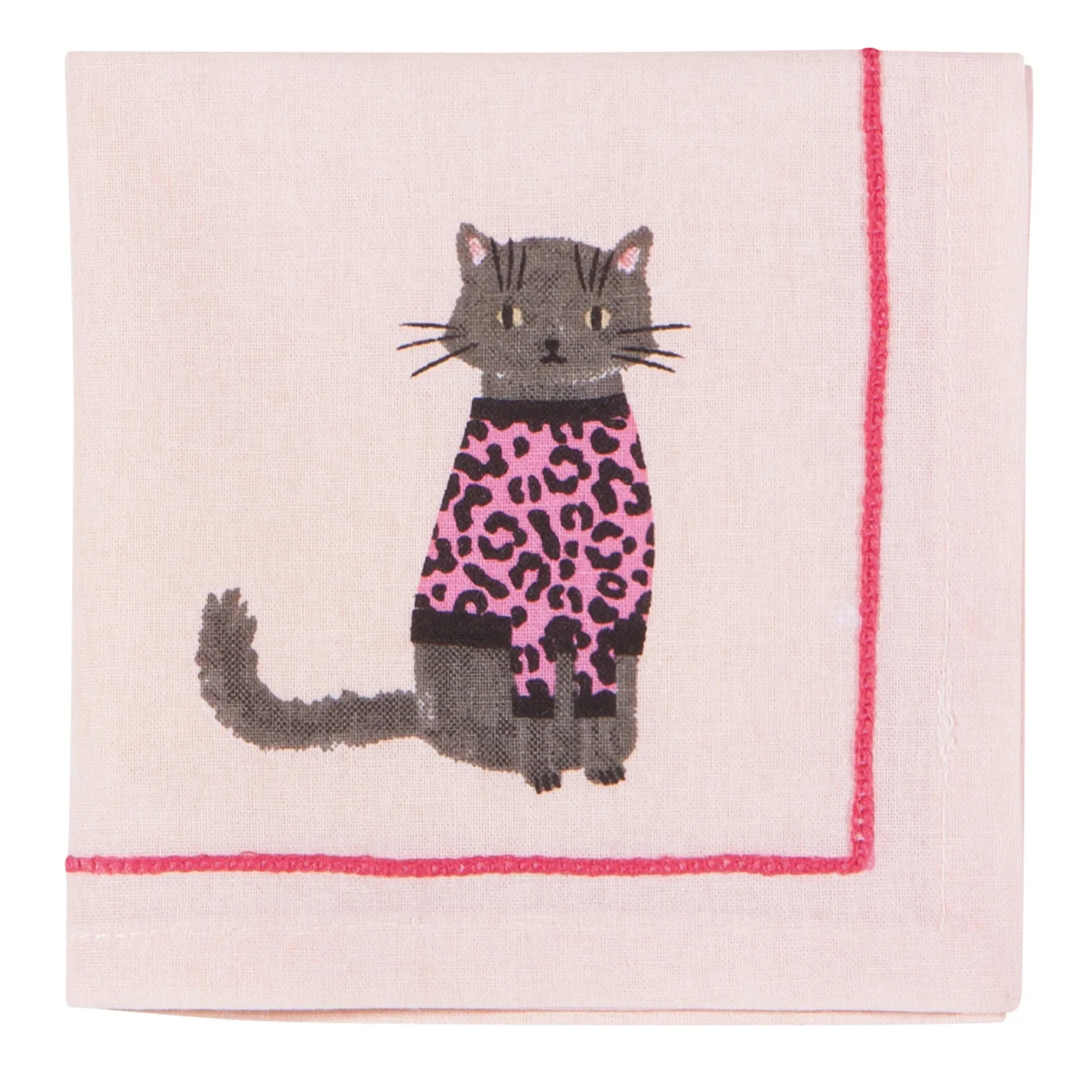Set of 4 Feline Fine Cat Cocktail Napkins - Image 5