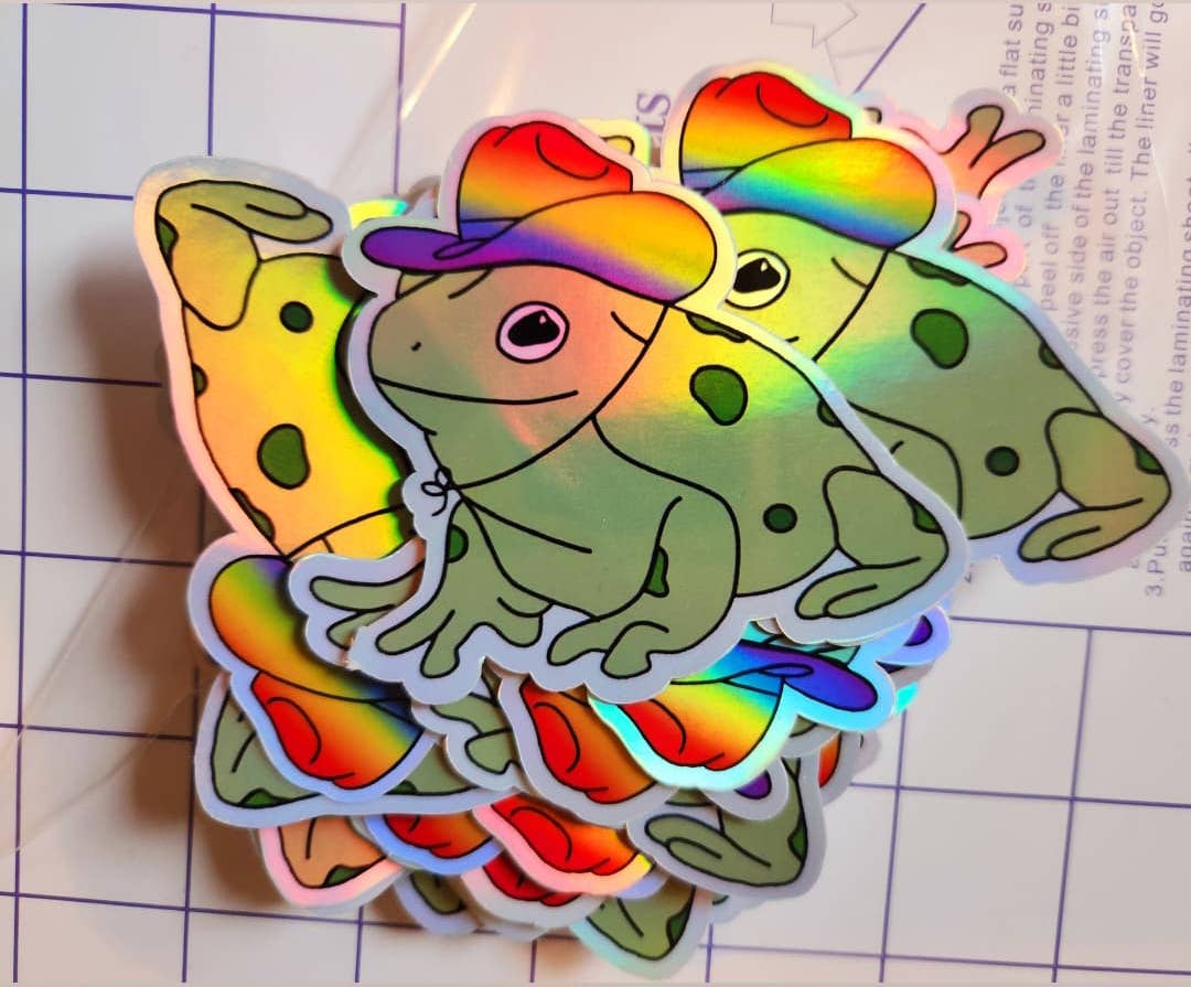 Gay Cowboy Frog Sticker - Image 3