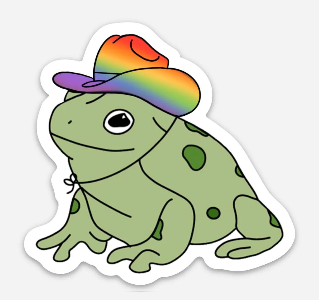 Gay Cowboy Frog Sticker - Image 4
