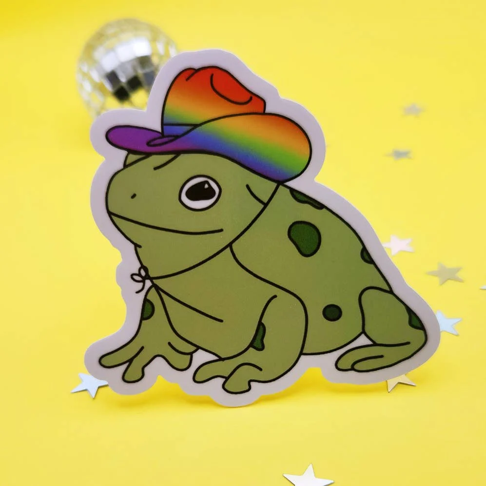 Gay Cowboy Frog Sticker - Image 5