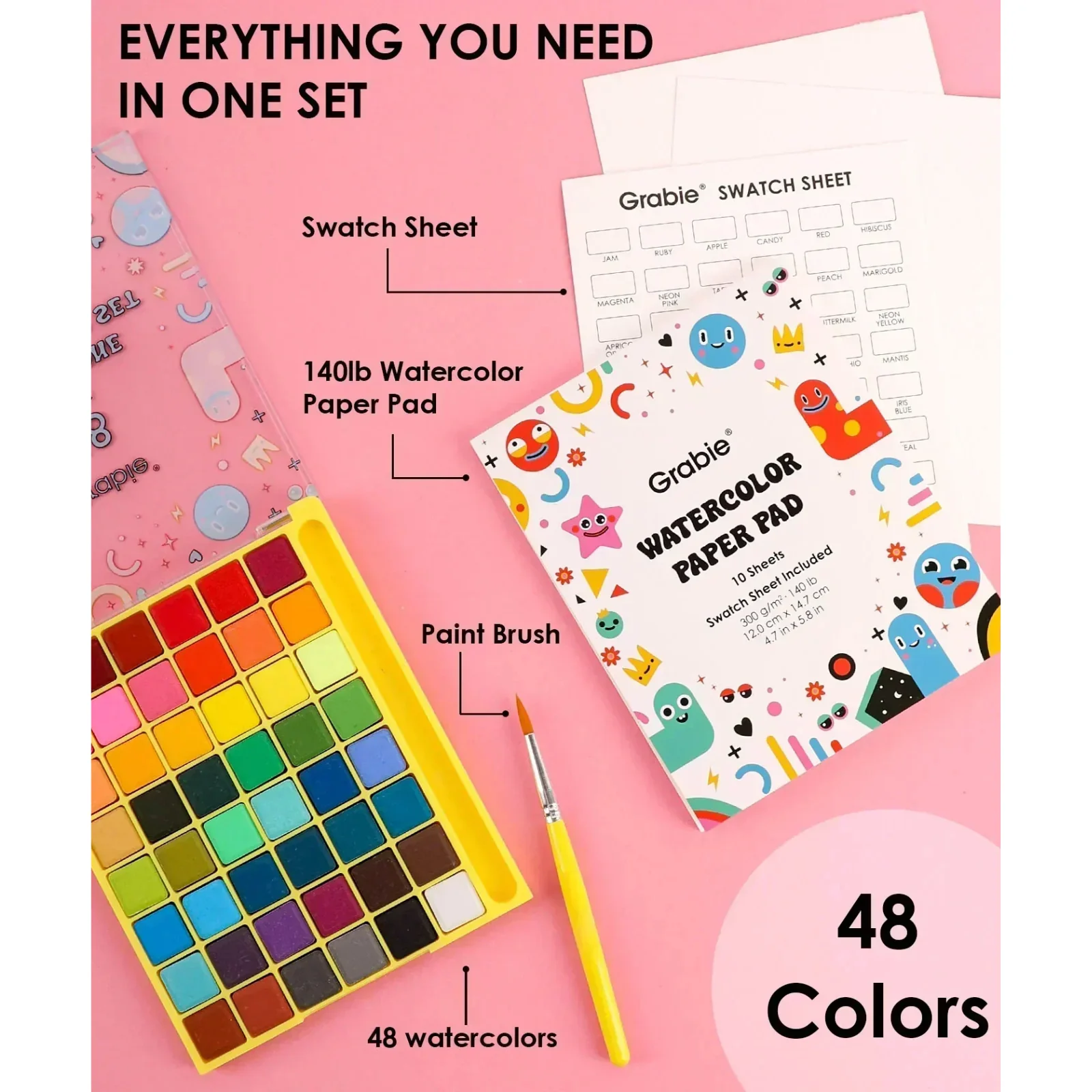 Grabie All-in-One Watercolor Set of 48 - Image 2