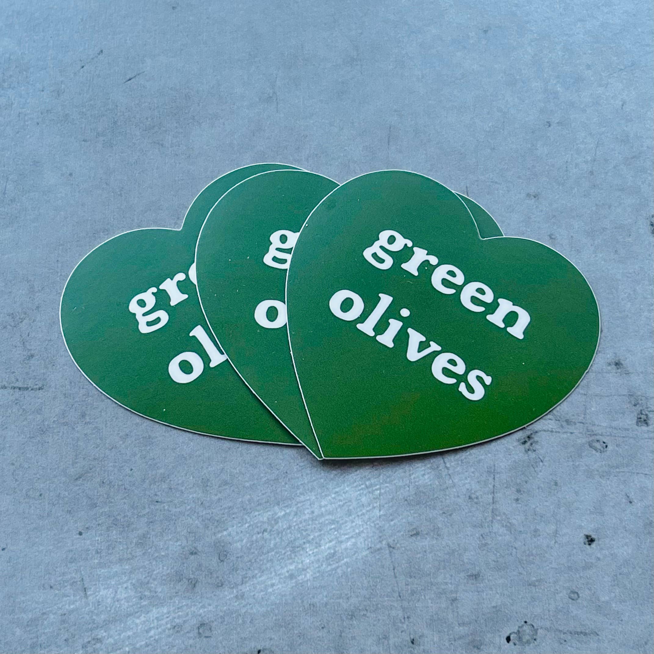 Heart Shaped Sticker - 'Green Olives' - Image 2