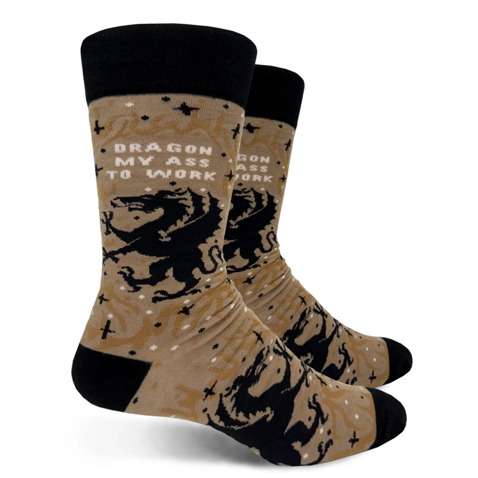 Groovy Things Co. Men's Crew Socks 'Dragon My Ass to Work'