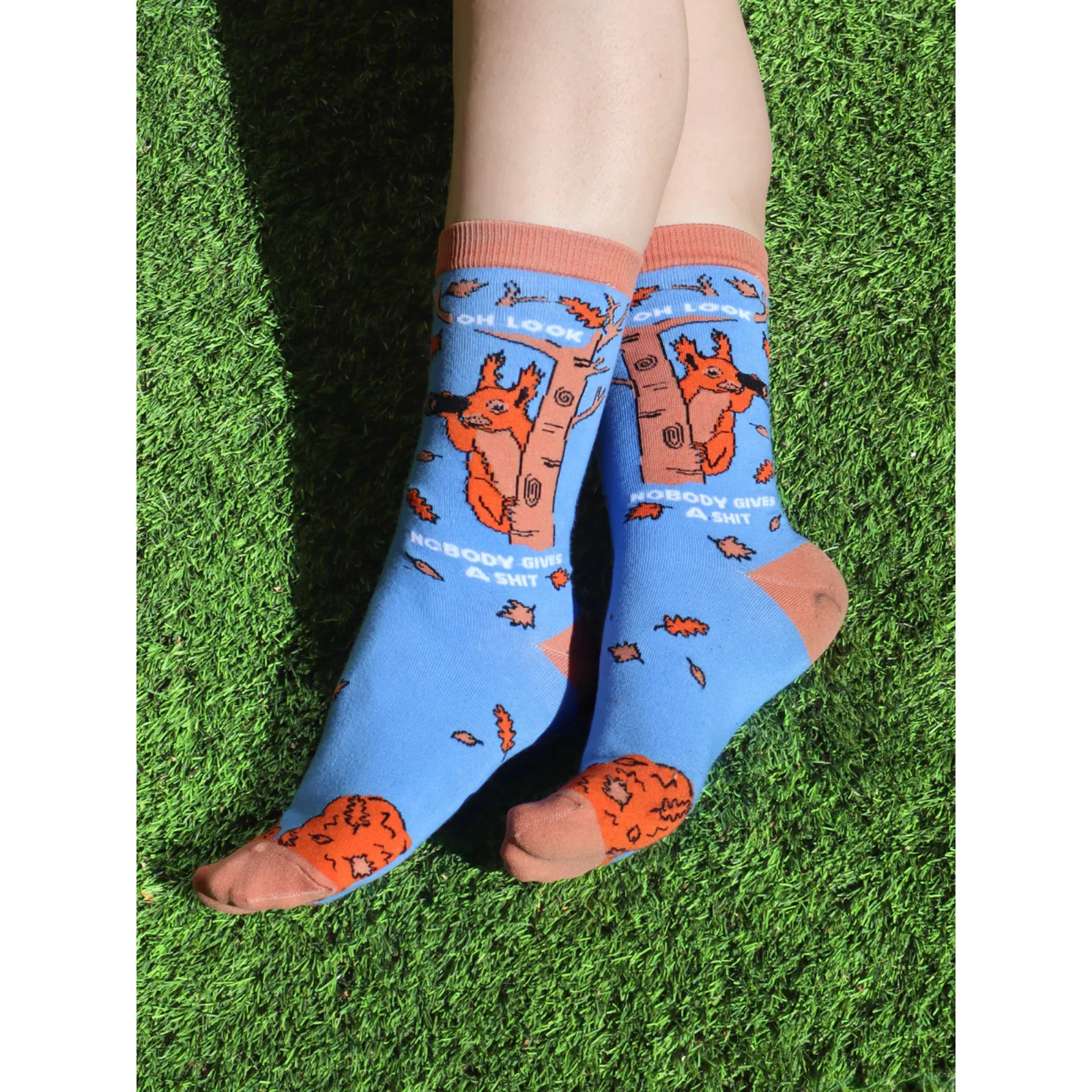 Groovy Things Co. Women's Crew Socks 'Oh Look Nobody Gives a Shit' - Image 2