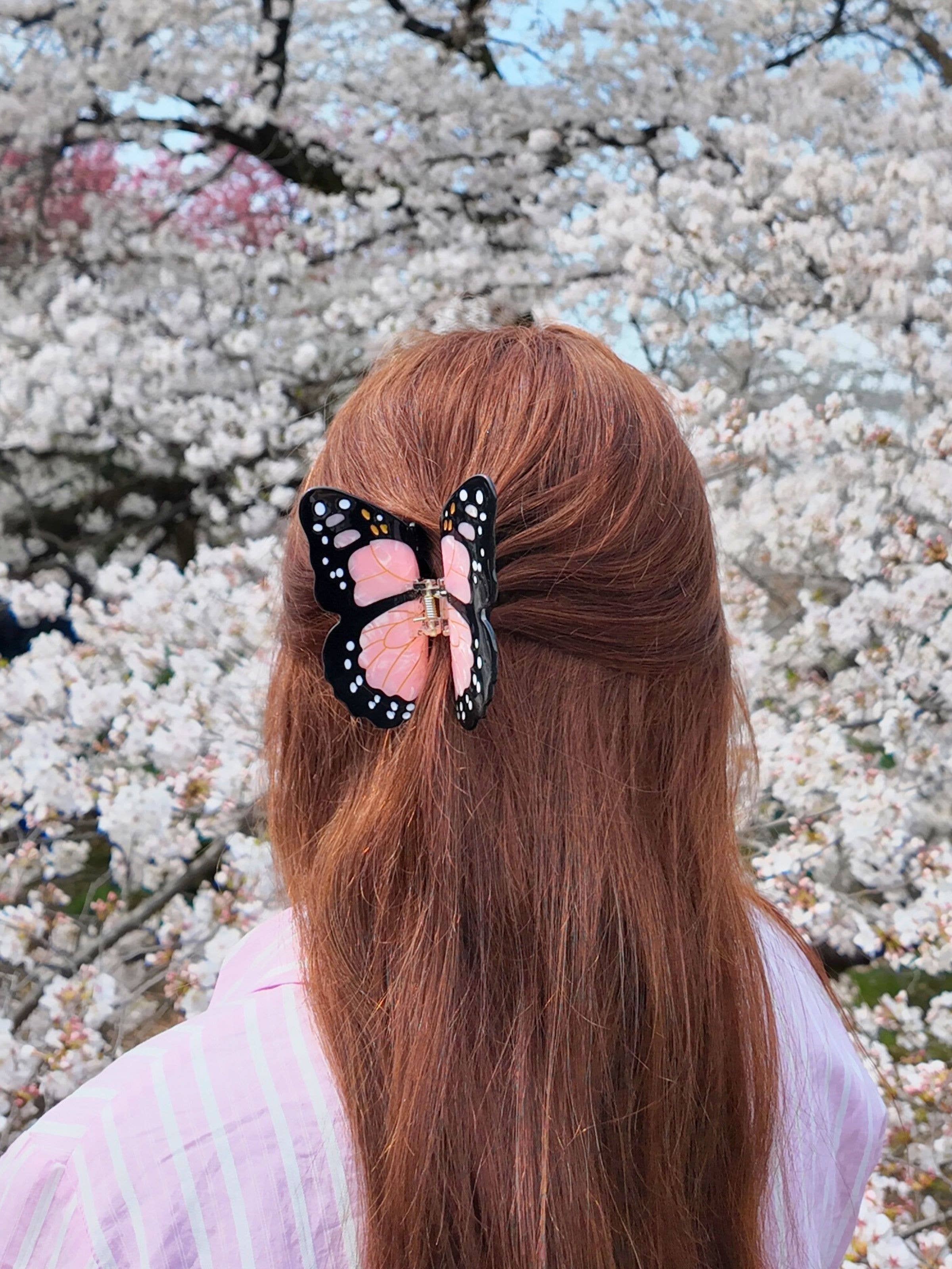 Hand-painted Monarch Butterfly Claw Hair Clip - Image 16