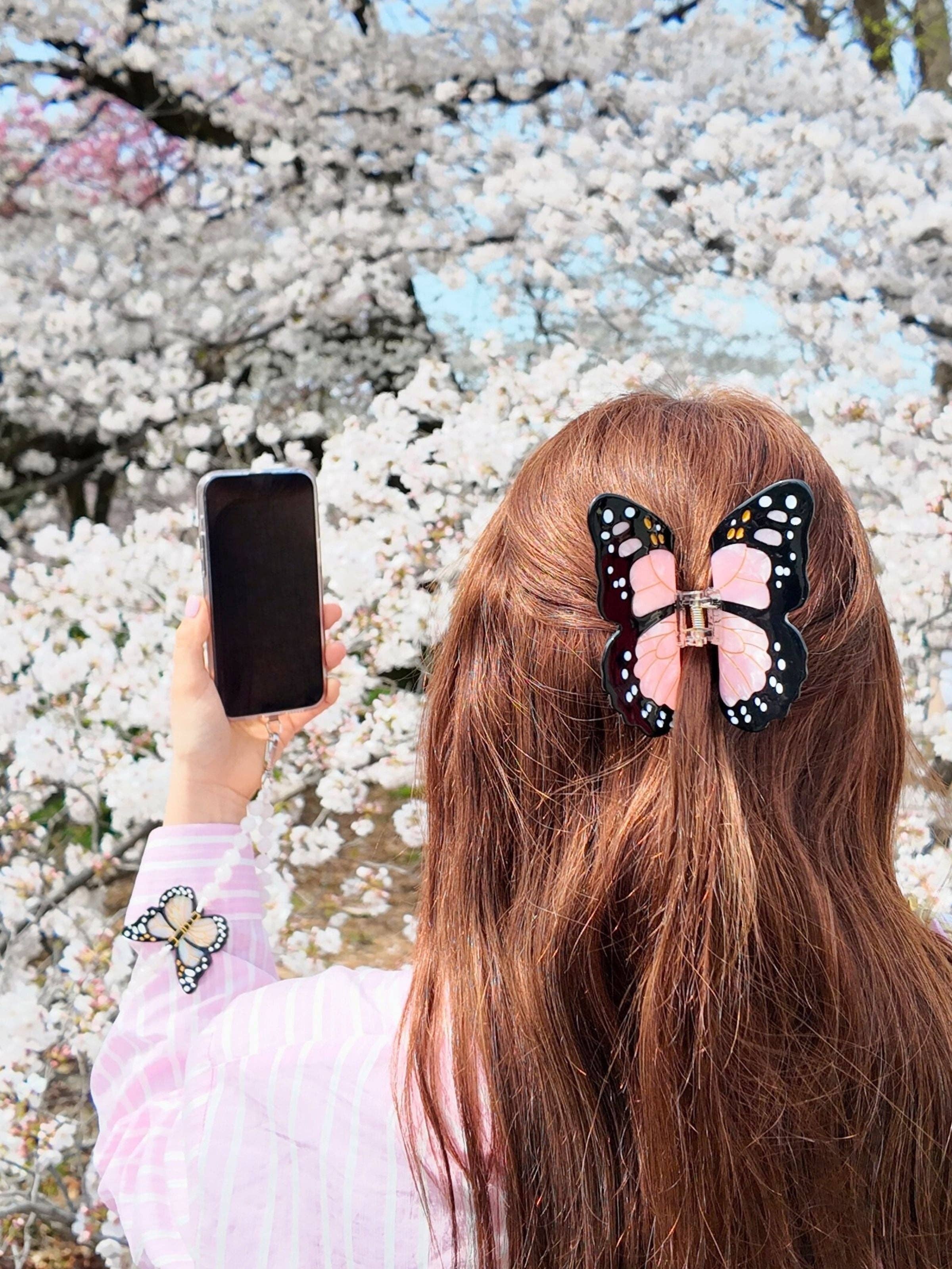 Hand-painted Monarch Butterfly Claw Hair Clip - Image 32