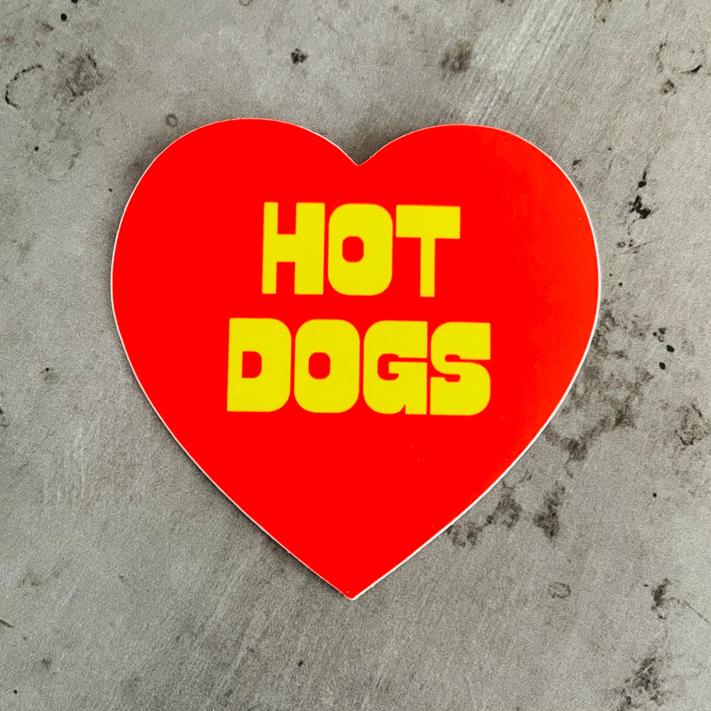 Heart Shaped Sticker - Hot Dogs