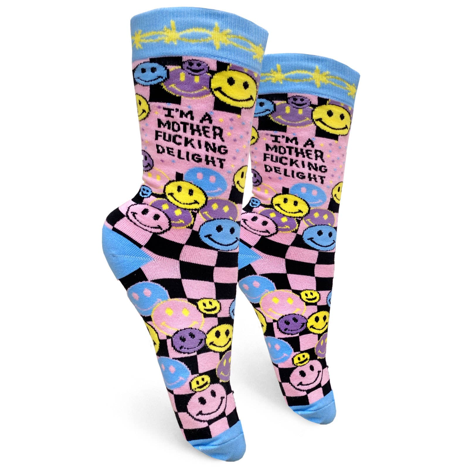 Groovy Things Co. Women's Crew Socks 'I'm a Mother Fucking Delight'