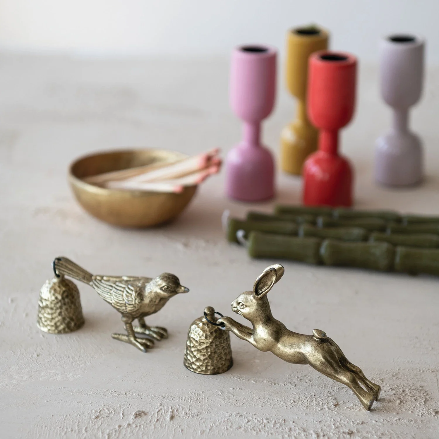 Pewter Bird Candle Snuffer - Antique Gold Finish - Image 2