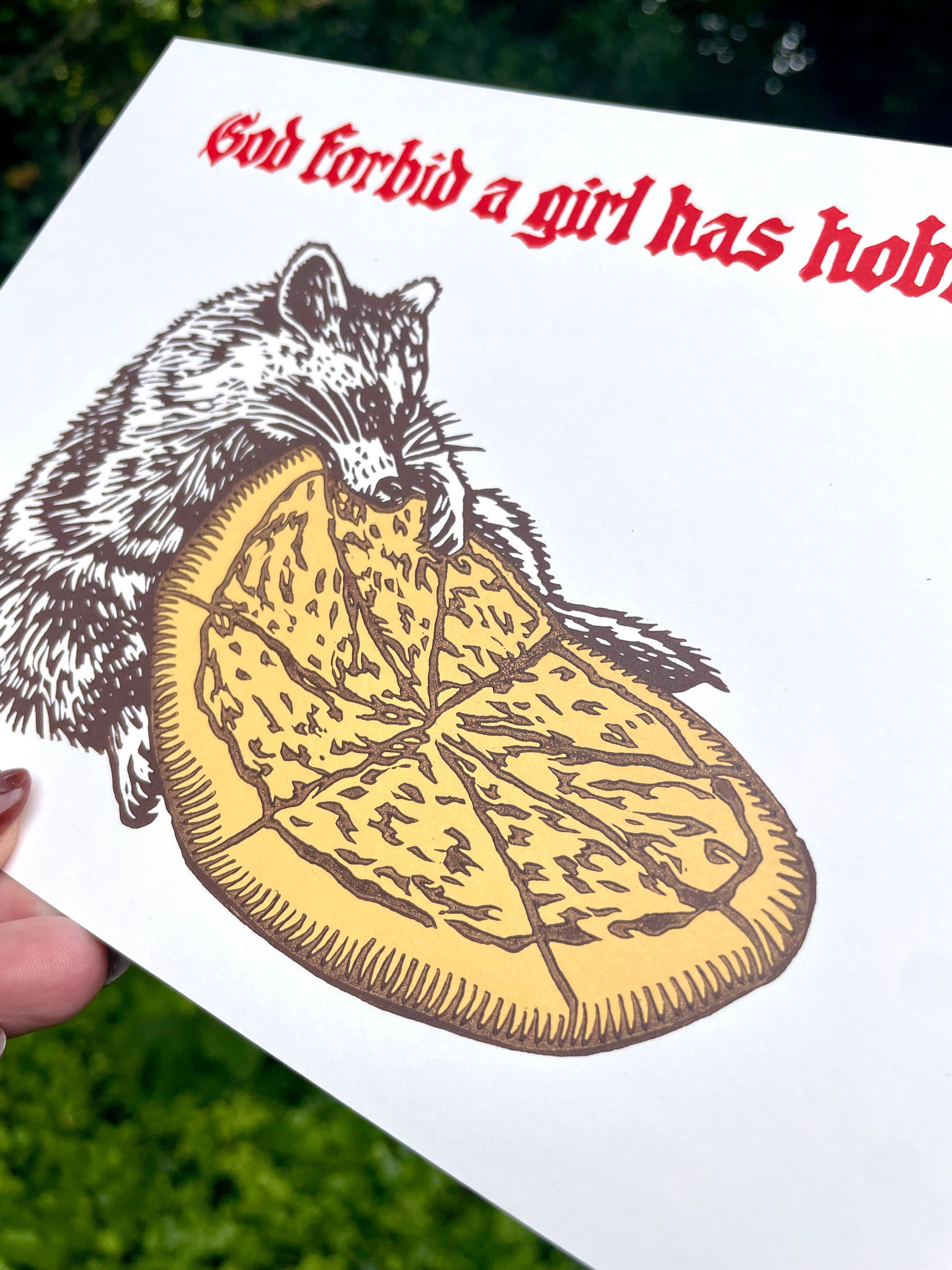 Raccoon Linocut Print - Image 3