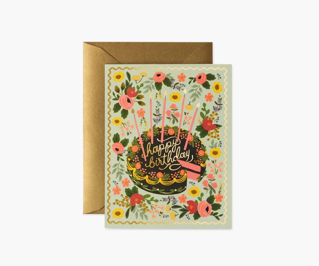 Rifle Paper Co. Birthday Card -  Floral Cake
