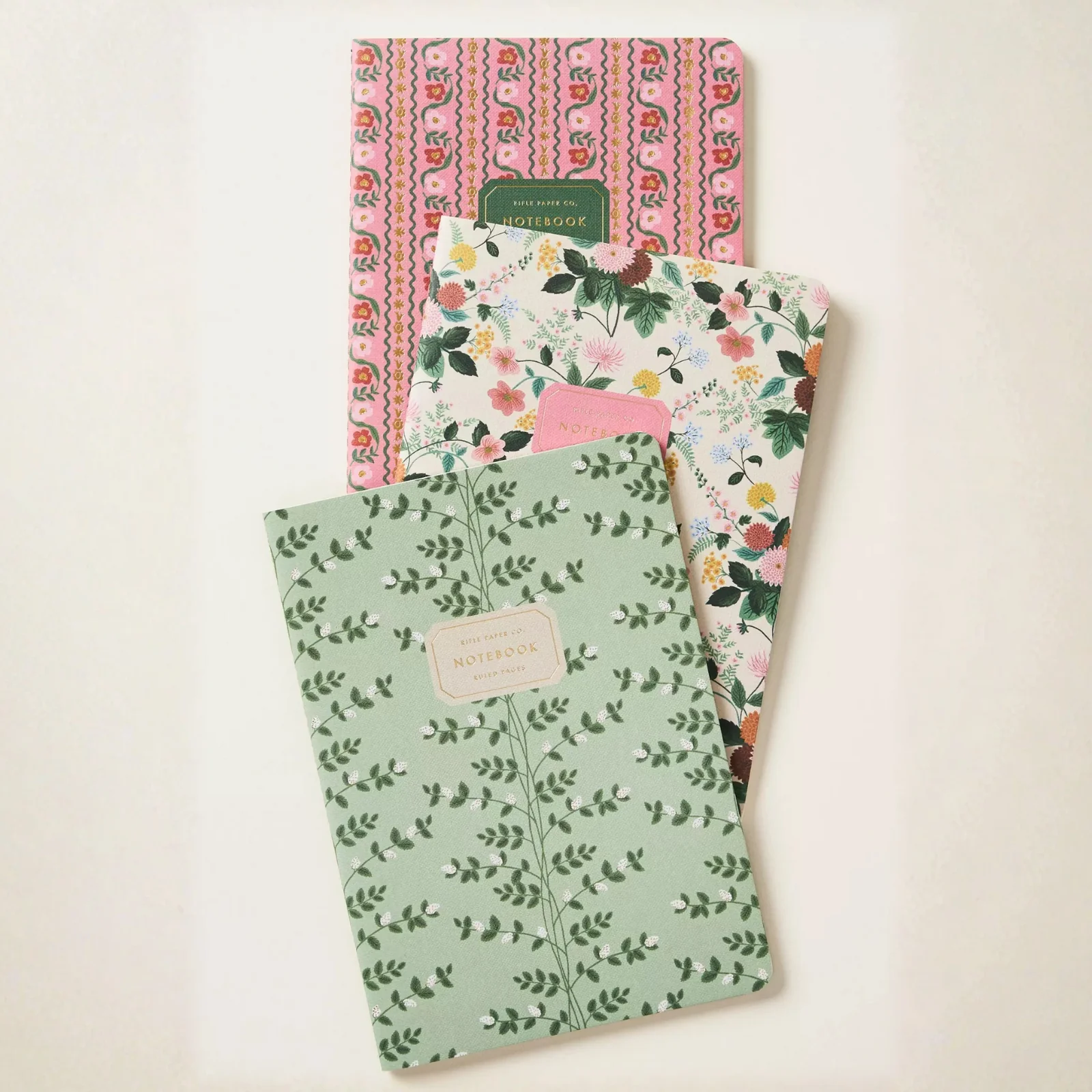 Rifle Paper Co. Stitched Notebooks (Set of 3) -  Dahlia
