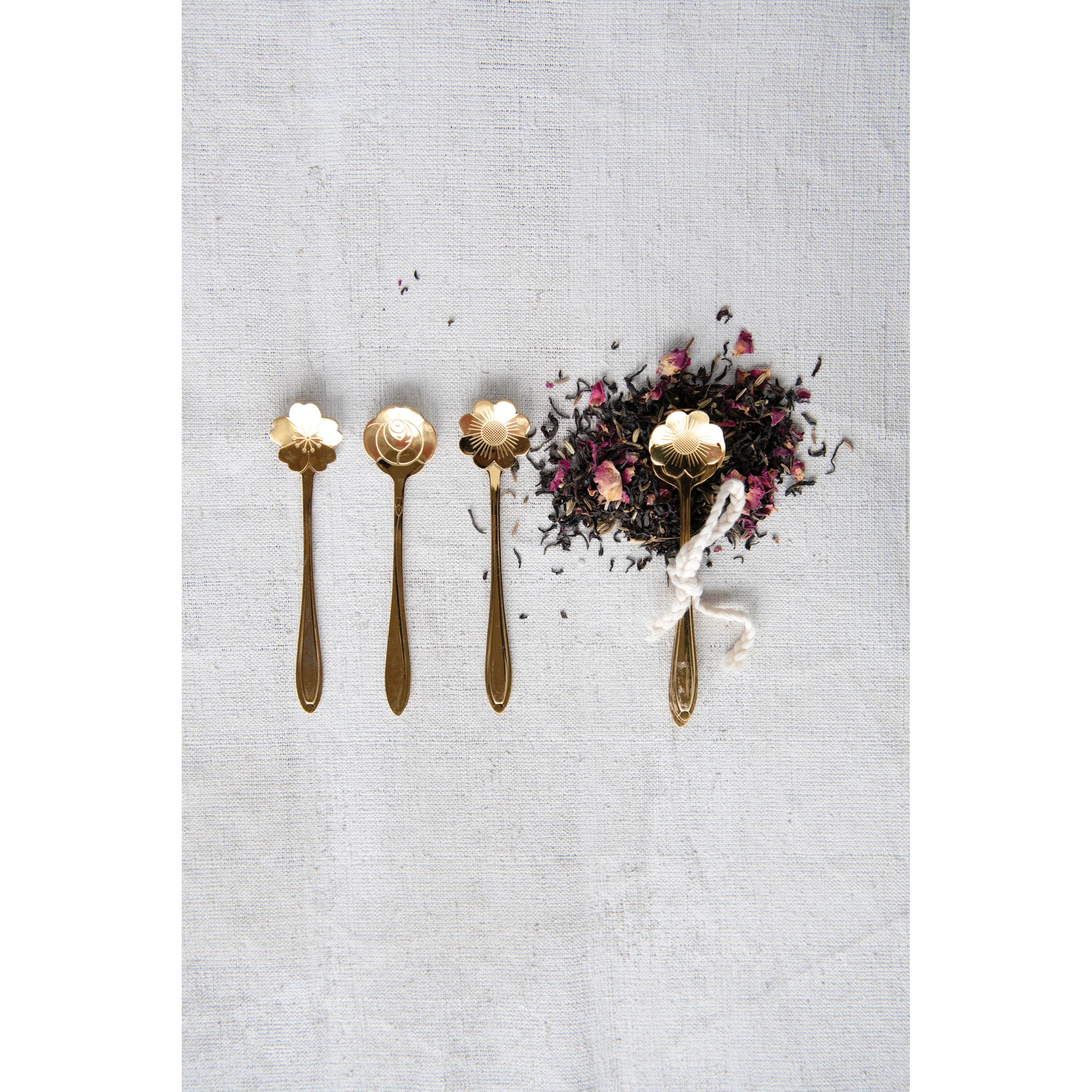 Set of 3 - 5" Stainless Steel Flower Shaped Spoons - Image 3