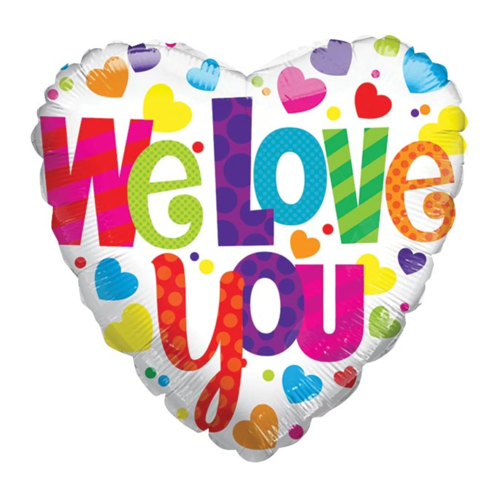 17" We Love You Heart Foil Balloon