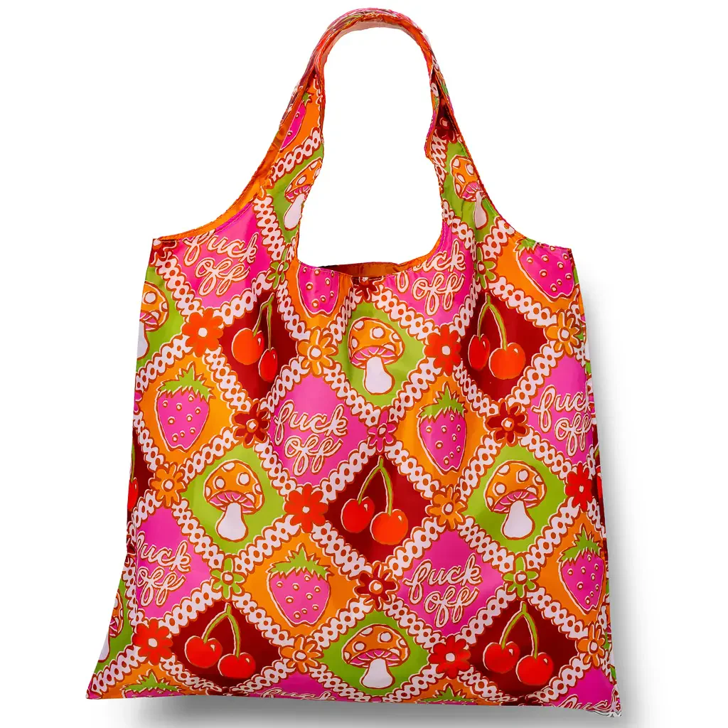 Yellow Owl Workshop Eco Tote Bag -  Fuck Off Retro Art